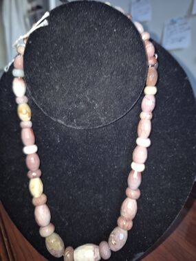 Handcrafted Pink Gemstone Beaded Necklace